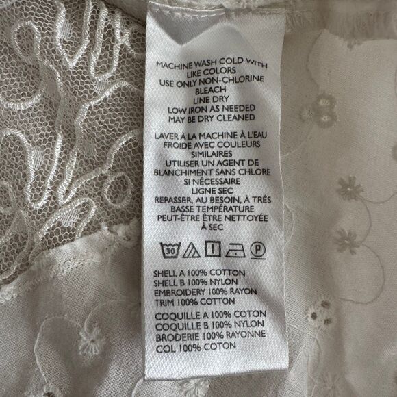 Anthropologie Mixed Lace Blouse M White - Picture 6 of 6